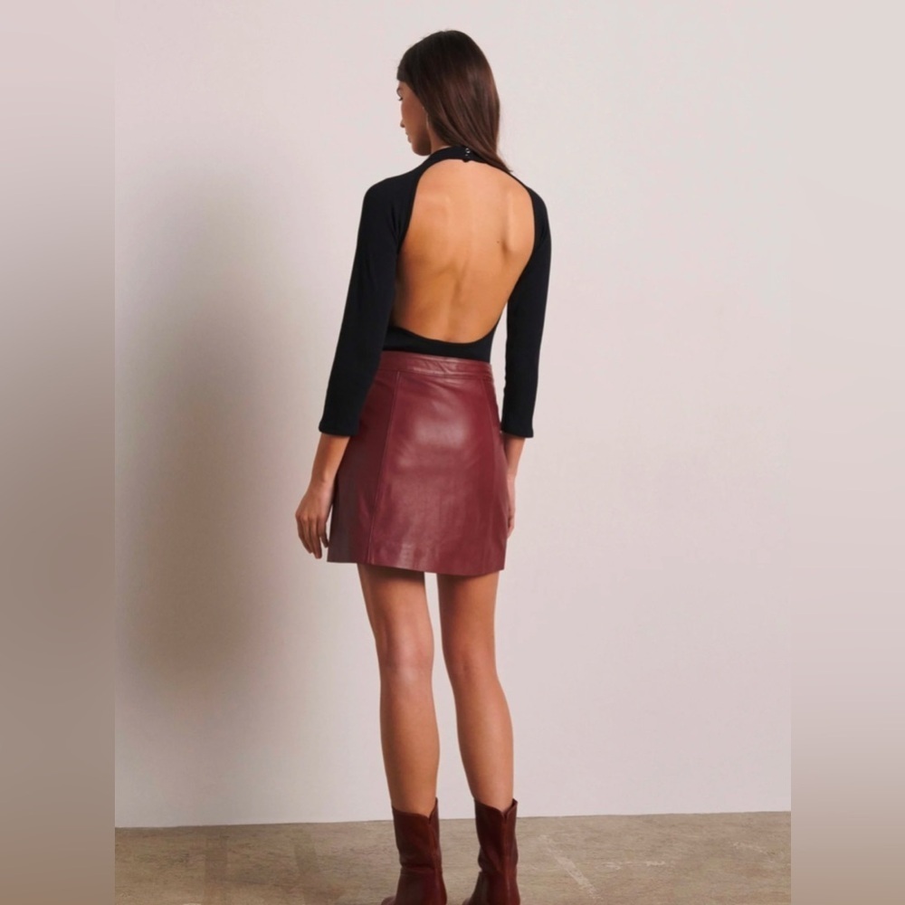 ba&sh Black Open-Back Bodysuit